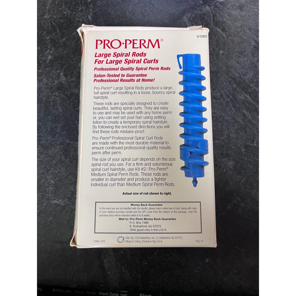Pro-Perm Spiral Rod Kit 1 Large Spiral Curls 12 Salon Perm Rods Blue White 1085 - Picture 3 of 4